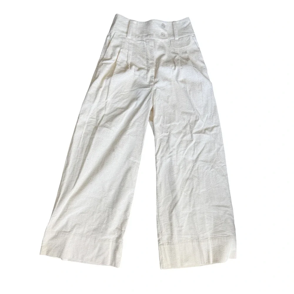 Farm Rio, off-white double waistband pants NWT small corduroy‎